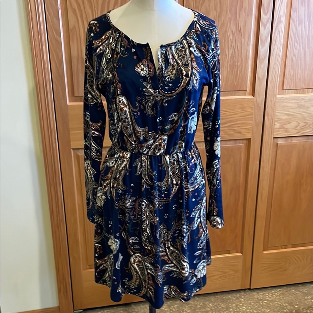 Stitch Fix Paisley Print French Grey Knit Dress